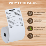 80x40mm Thermal Paper Till Rolls BPA Free Receipt Rolls for POS, Card Machine, Just Eat & Uber Eats