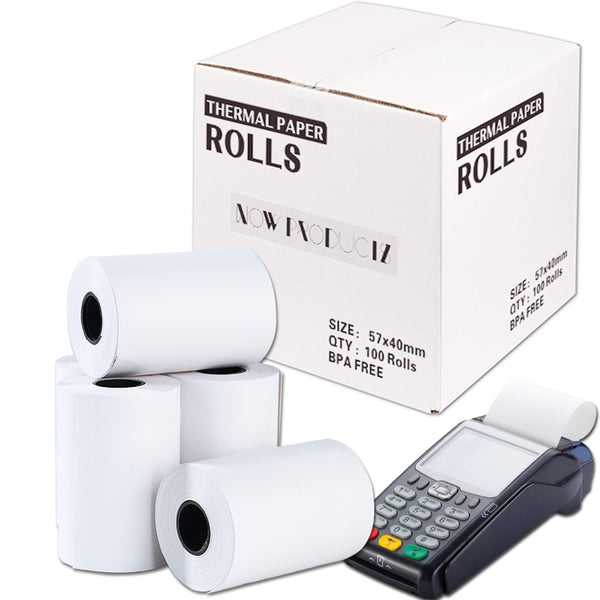 Till Rolls 57mm x 40mm thermal paper roll pdq card machine Till Rolls Global