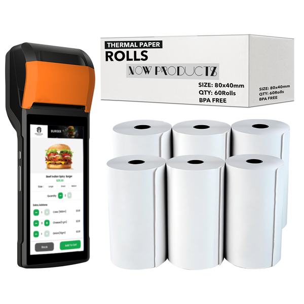 80x40mm Thermal Paper Till Rolls BPA Free Receipt Rolls for POS, Card ...